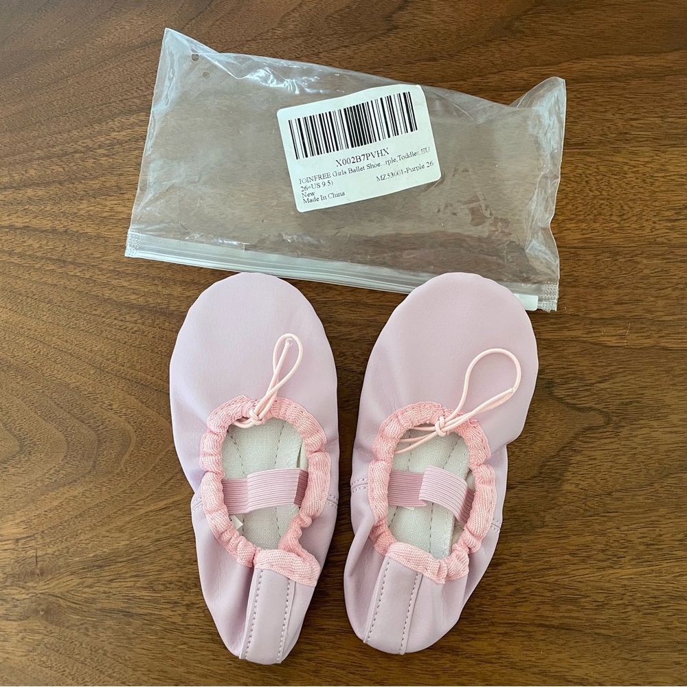 Pink ballet slippers toddler 9.5 (26) NEW